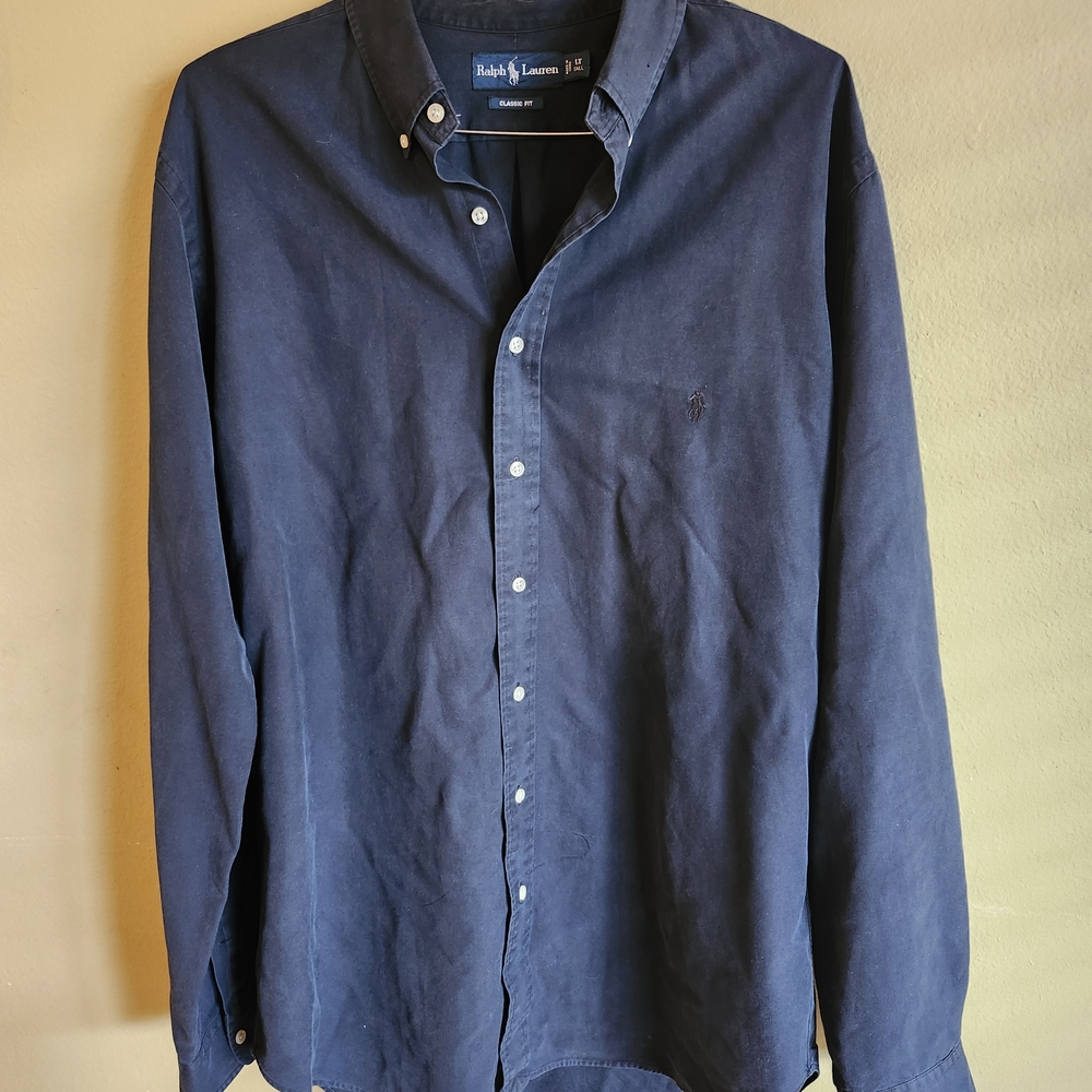Ralph Lauren Men's Navy Blue Shirt LT TALL